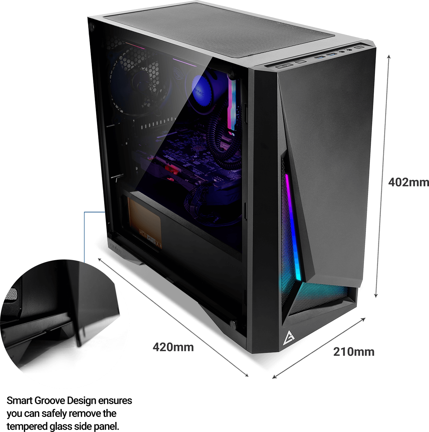 NX200M is the best budget Gaming case M-ATX Mini Tower with Mesh Front -  Antec